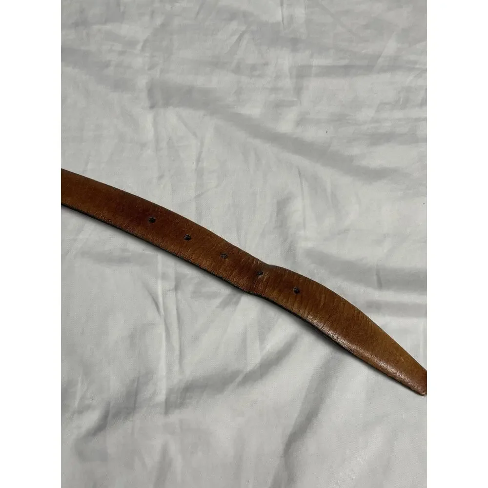 Mens Brown Leather Belt Size 40 Handcrafted in USA Casual Dress Genuine